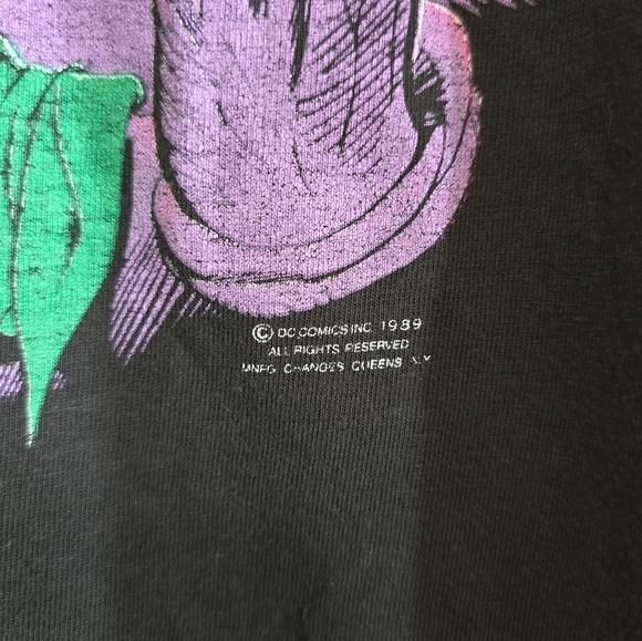 Vintage 1989 DC Comics Graphic Joker T-shirt XS Single Stitch Dated - Picture 4 of 6